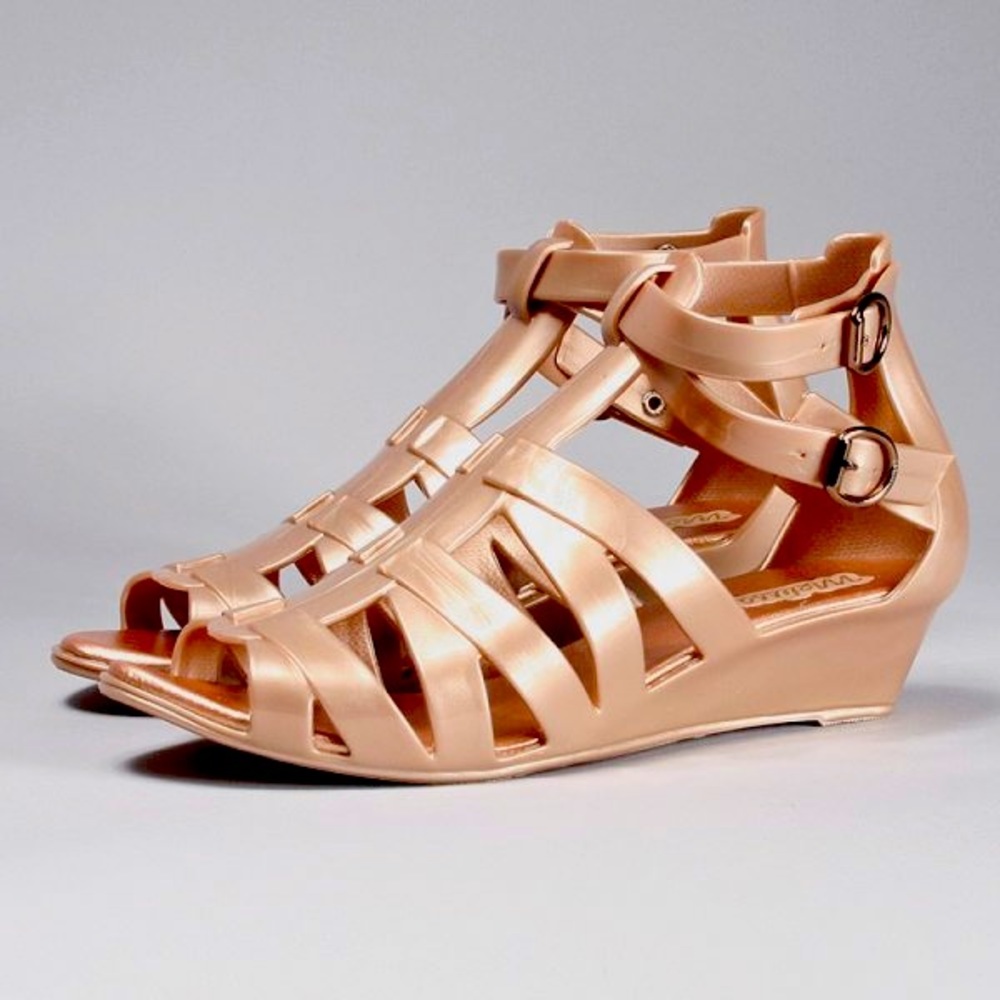 Gold Melissa Liberty Strappy Jelly Sandals